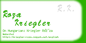 roza kriegler business card